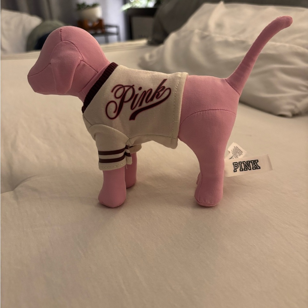 PINK Victoria's Secret Pink Dog Plush with White Sweater